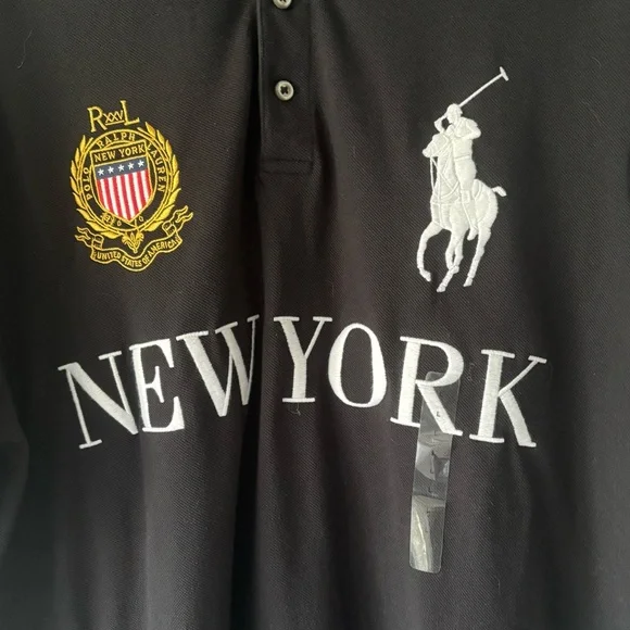🆕 Polo Ralph Lauren Men's S/S NEW YORK Polo Shirt Size Large